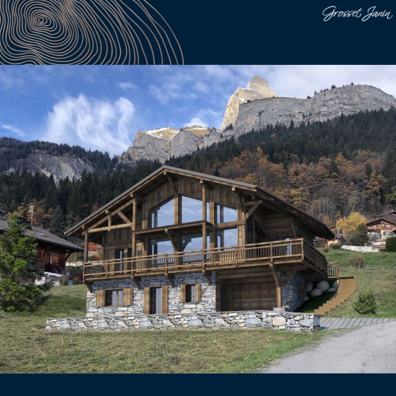Photo chalet 3D pour construction chalet sur mesure Haute Savoie vallée de Chamonix