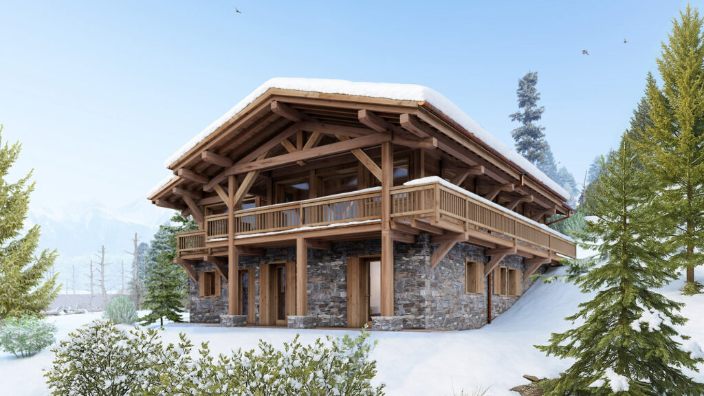 Pers 3D chalet poteau poutre
