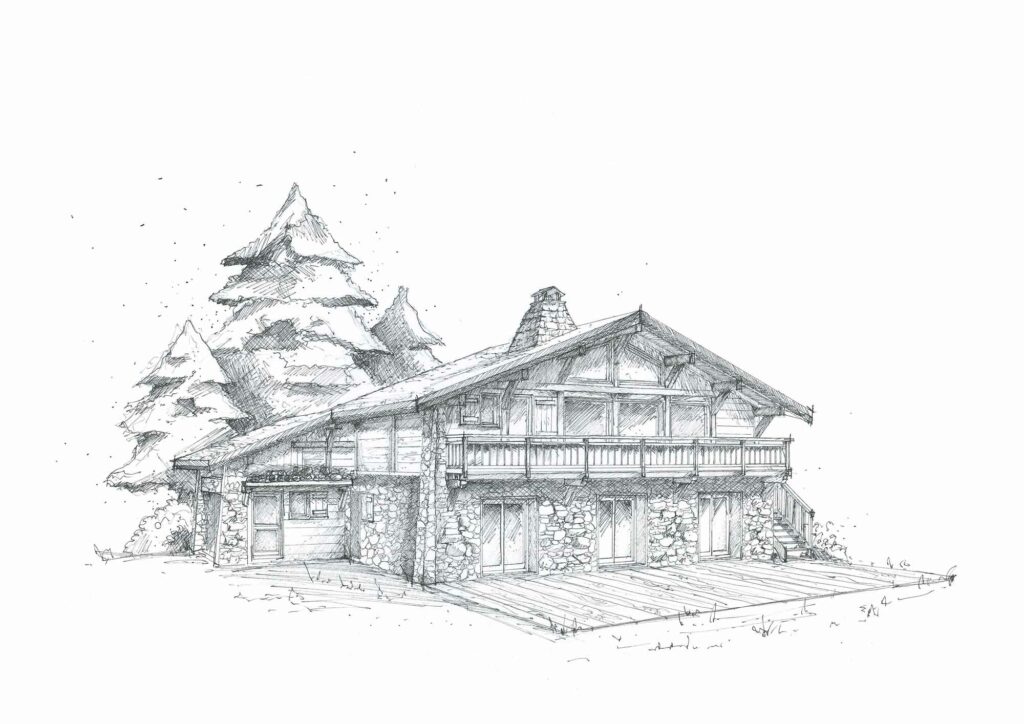 Esquisse chalet Megève