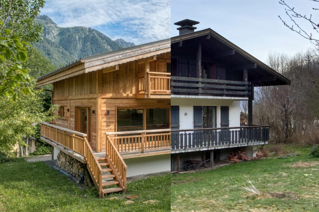 Rénovation chalet avant-après